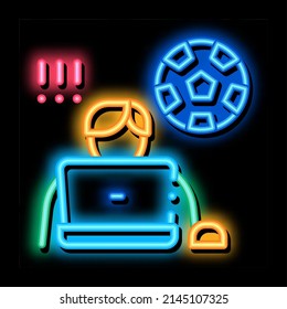 Soccer Critic neon light sign vector. Glowing bright icon Soccer Critic Sign. transparent symbol illustration