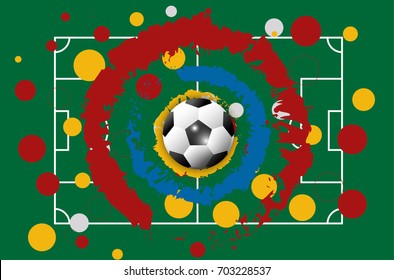 Soccer Cup Advertising. Sport Event Announcement. Place Your Text.Soccer field template. vector illustration.world cup 2018
