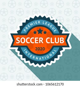 Soccer cup badge, vector illustration 10 EPS, on a blue background