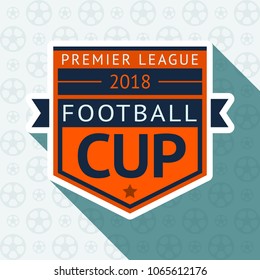 Soccer cup badge, vector illustration 10 EPS, on a blue background