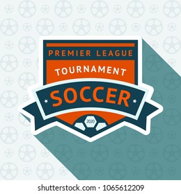 Soccer cup badge, vector illustration 10 EPS, on a blue background