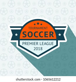 Soccer cup badge, vector illustration 10 EPS, on a blue background