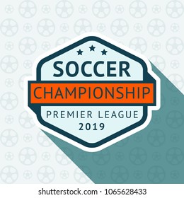 Soccer cup badge, vector illustration 10 EPS, on a blue background