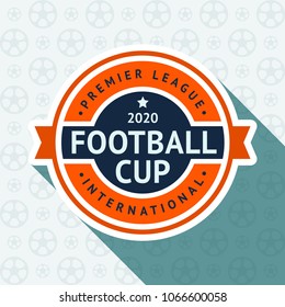 Soccer cup badge, vector illustration 10 EPS, on a blue background