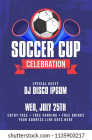 Soccer Cup celebration concept in France. Flyer Template.
