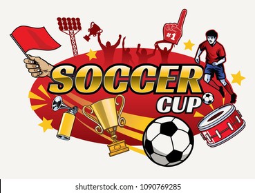 soccer cup design with separated objects