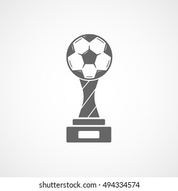 Soccer Cup Flat Icon On White Background
