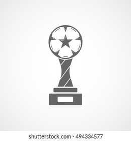 Soccer Cup Flat Icon On White Background