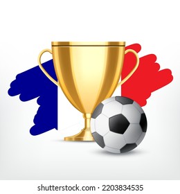 Soccer cup. Football championship. Soccer ball with a gold cup. Italy flag. EPS10 vector