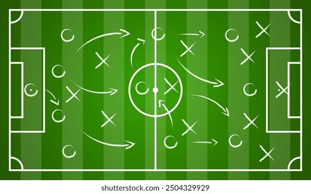 Soccer cup formation and tactic . board with football game strategy