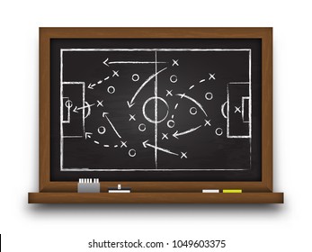 Soccer cup formation and tactic . Chalkboard with football game strategy . Vector for international world championship tournament 2018 concept .