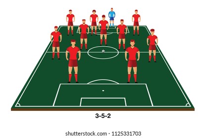 Soccer cup formation and tactic vector image