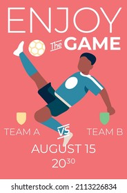 Soccer cup game flyer layout. Football match poster