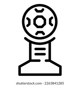 Soccer cup icon outline vector. Sport game. Goal kick
