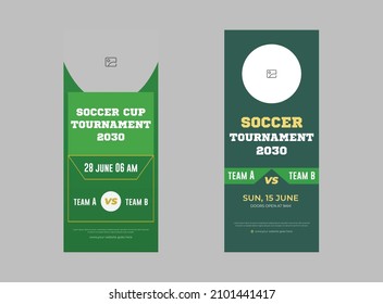 soccer cup roll up banner template. poster with soccer ball and beer on stadium. soccer cup advertising. leaflet design, cover, roll up banner, print-ready