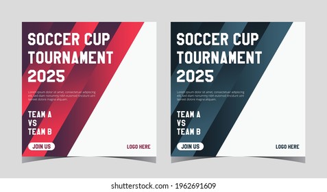 soccer cup social media post and flyer