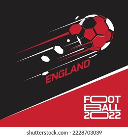 Soccer cup tournament 2022 . Modern Football with England flag pattern