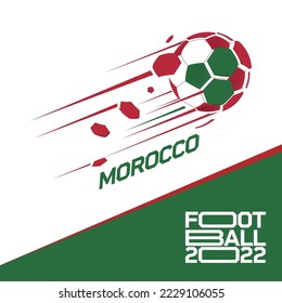 Torneo de copa de fútbol 2022 . Fútbol moderno con patrón de bandera marroquí