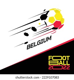Soccer cup tournament 2022 . Modern Football with Belgium flag pattern