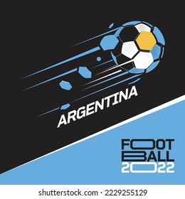 Soccer cup tournament 2022 . Modern Football with Argentina flag pattern