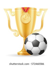 soccer cup winner gold stock vector illustration isolated on white background