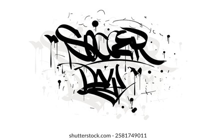 SOCCER DAY graffiti tag style design