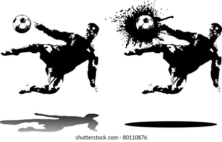 soccer design element; black background (vector-illustration);