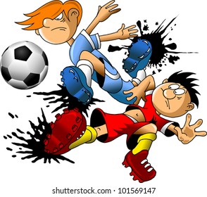 soccer design element; green background (vector-illustration);