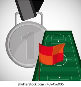 Soccer design. Football icon. Colorfull illustration, vector gra