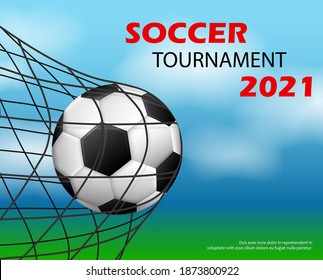 Soccer Design. Football tournament background with abstract soccer ball