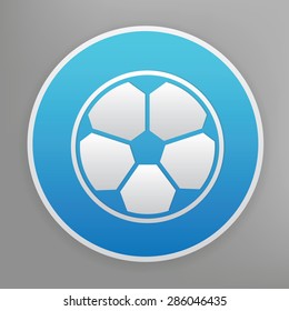 Soccer design icon on blue button,clean vector