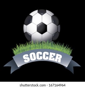 soccer design over black background  vector illustration