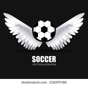 Soccer design over black background vector illustration