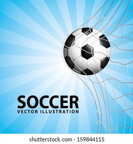 soccer design over blue  background  vector illustration