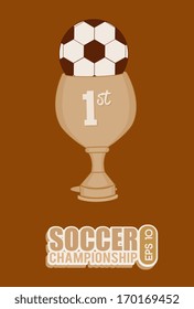 soccer design over brown  background  vector illustration