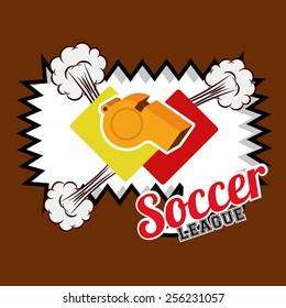 soccer design over brown background vector illustration