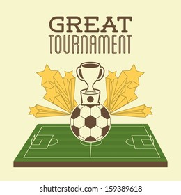 soccer design over cream background  vector illustration