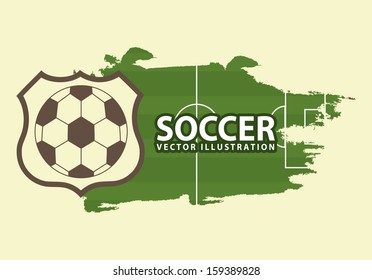 soccer design over cream background  vector illustration