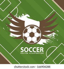 soccer design over  field  background  vector illustration