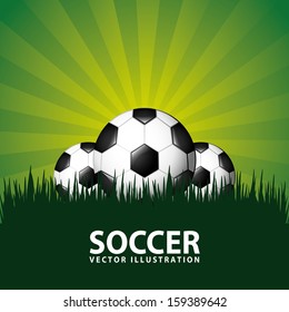 soccer design over green  background  vector illustration 