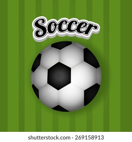 Soccer design over green background, vector illustration.