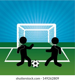 soccer design over landscape background vector illustration  