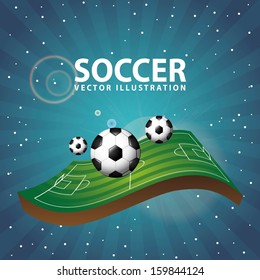 soccer design over night background  vector illustration