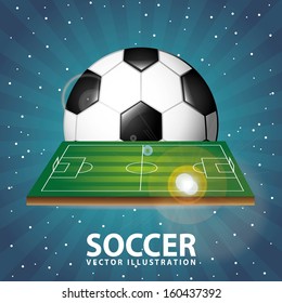 soccer design over night background  vector illustration