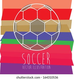 soccer design over rainbow  background  vector illustration