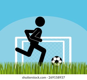 Soccer design over white background, vector illustration.