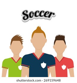 Soccer design over white background, vector illustration.