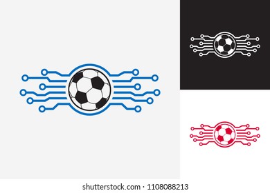 Soccer Digital Logo Template Design Vector, Emblem, Design Concept, Creative Symbol, Icon