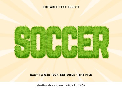 soccer Editable text effect 3d Trendy template style vintage vector