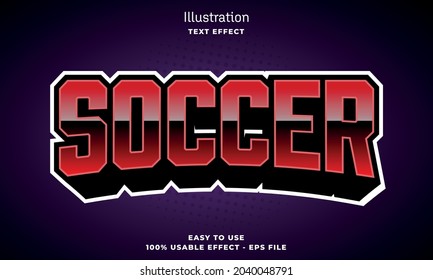 Soccer editable text effect template with abstract style use for business brand and Sports logo 